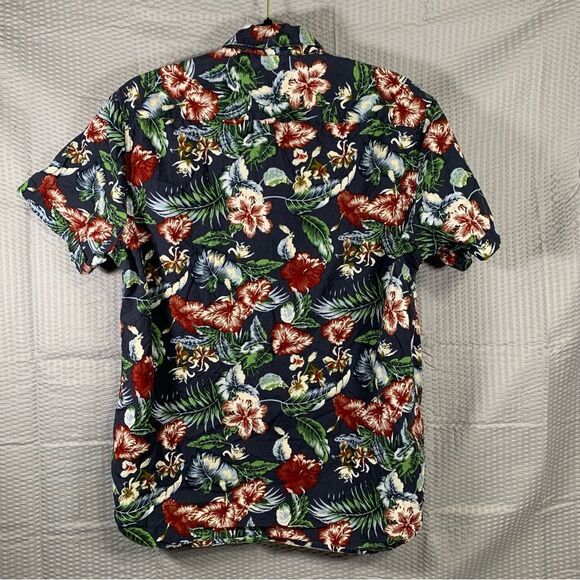 American Heritage Men's Short Sleeve Slim Fit Hawaiian Button Down Shirt M #645 - Picture 2 of 7